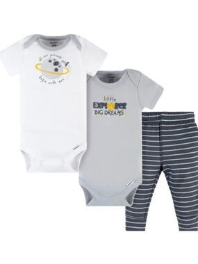 Gerber 3Pc Short Sleeve Onesies & Pants NWT